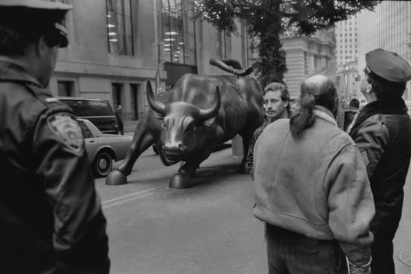 Charging Bull under the Chrsitmas Tree, 1989