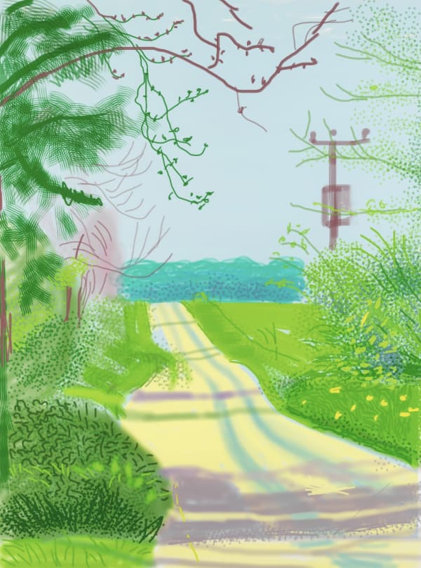 DAVID HOCKNEY Arrival of Spring in Woldgate, 23rd April 2011, iPad drawing on paper 55" x 41.5" Edition of 25