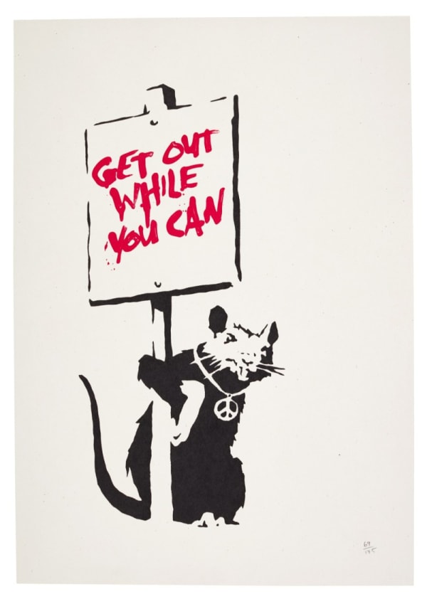 Banksy Get Out While You Can 2004 signed print limited edition