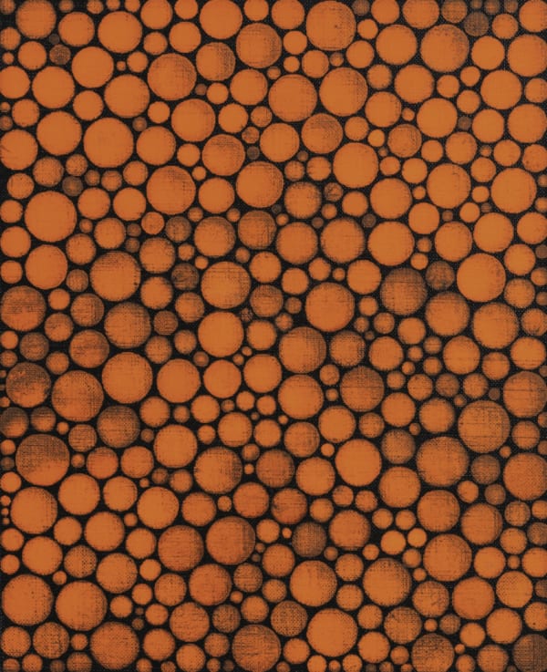 Yayoi Kusama, Dots (BBC), 2001, original painting featuring her signature polka dot motif in bold colours and rhythmic all-over composition.