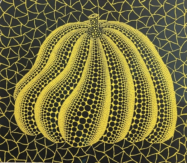 Yayoi Kusama, Pumpkin (SY), 2001, limited edition screenprint, edition of 120, available on the art market for collectors of Kusama’s iconic pumpkin prints.