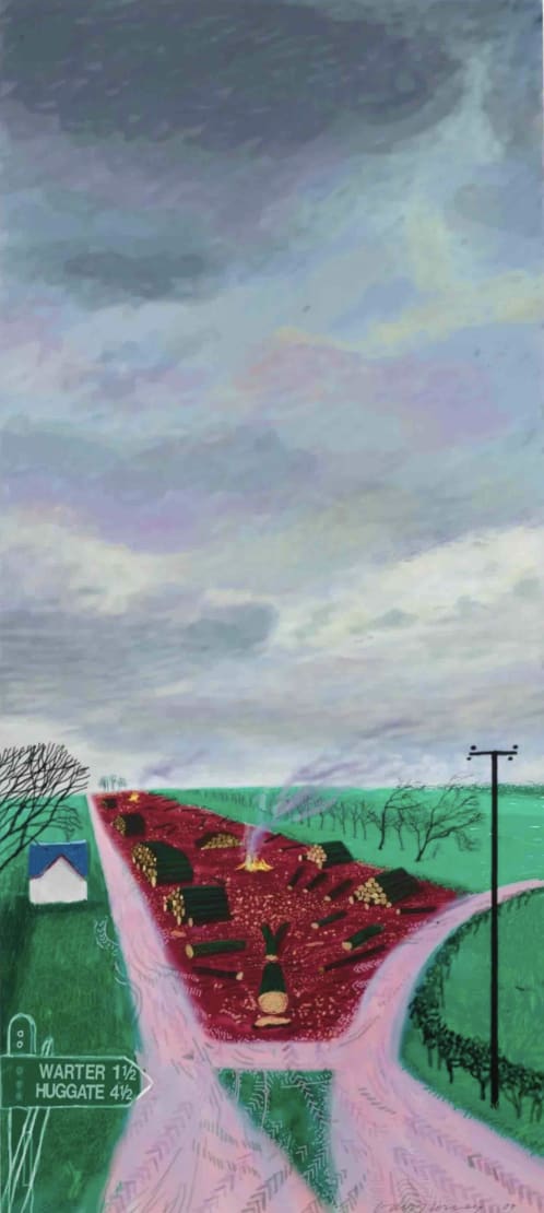 LESS TREES NEAR WARTER, 2009 Inkjet printed computer drawing mounted on dibond 235.5 x 105.5 cm 92¾ x 41½ in...