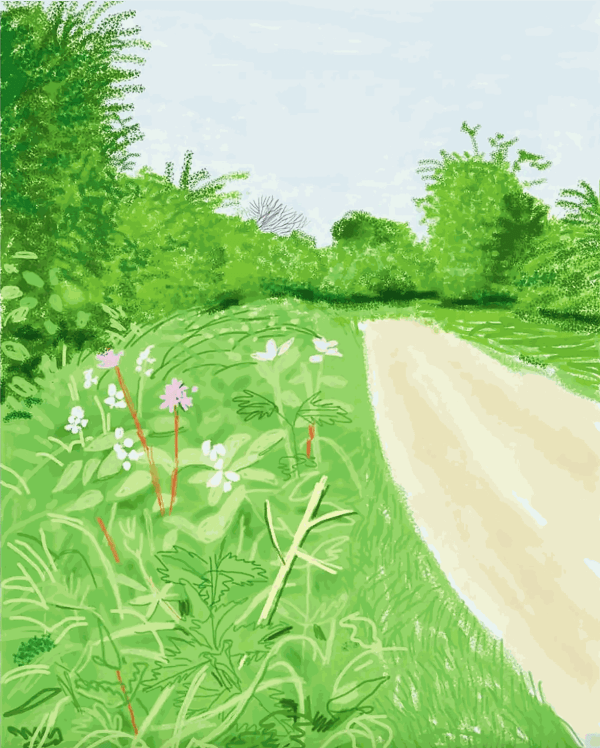 David Hockney, The Arrival of Spring in Woldgate, East Yorkshire, 26 April 2011, 2011