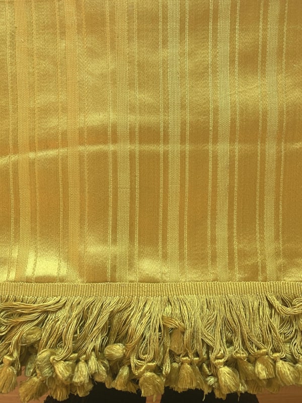 French or Italian, Figured silk bedcover and bolster, late 18th century