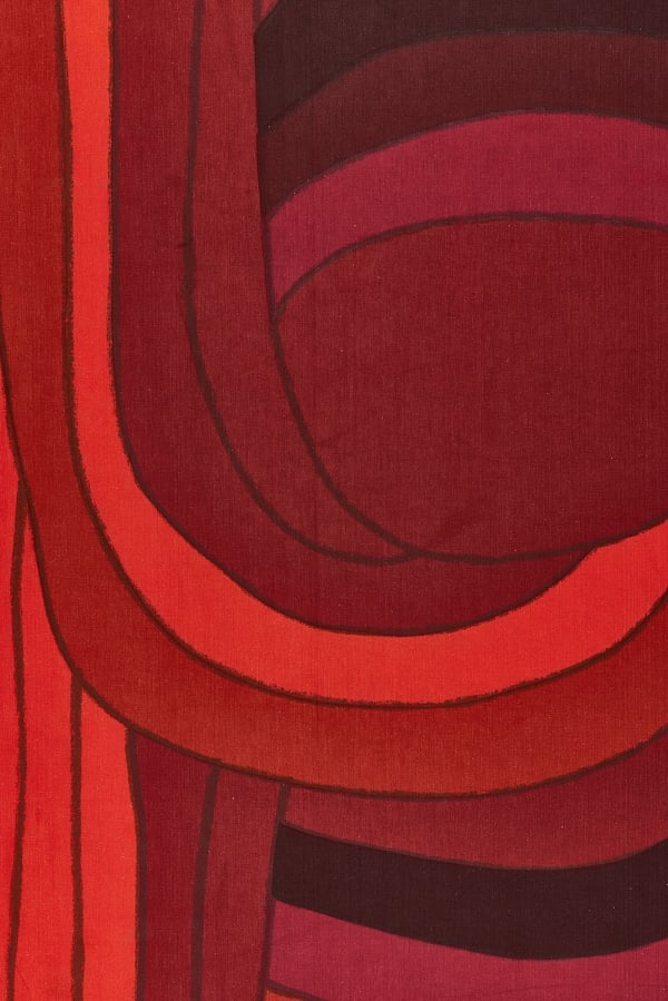 Gretl and Leo Wollner, "Roads" screen-printed cotton prototype, ca. 1971