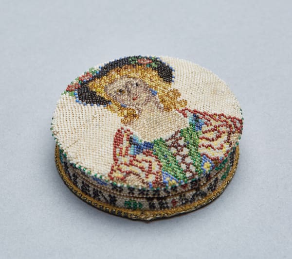 French, Sablé beadwork patch box, ca. 1780