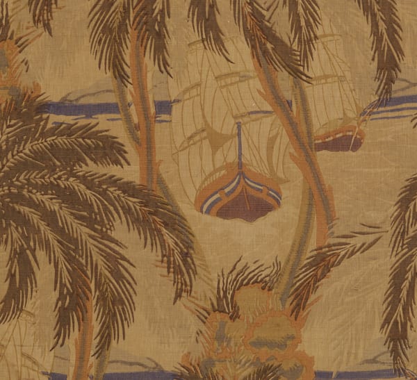 Emile-Allain Séguy, "Ships" printed linen, 1926