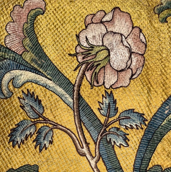Southern Italian, Silk-embroidered panel, mid- to late 17th century