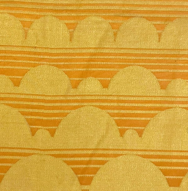 Raoul Dufy, "Demi-cercle" silk satin damask furnishing sample, ca. 1925