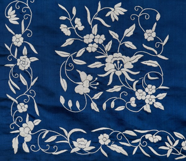 Chinese export, Silk-embroidered apron, ca. 1840