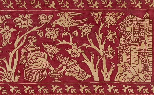 Italian, Silk embroidery depicting David and Bathsheba, ca. 1550–1600