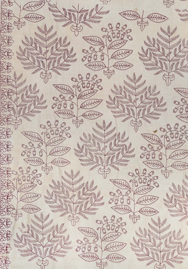 English, Redwork bedcurtain, ca. 1650