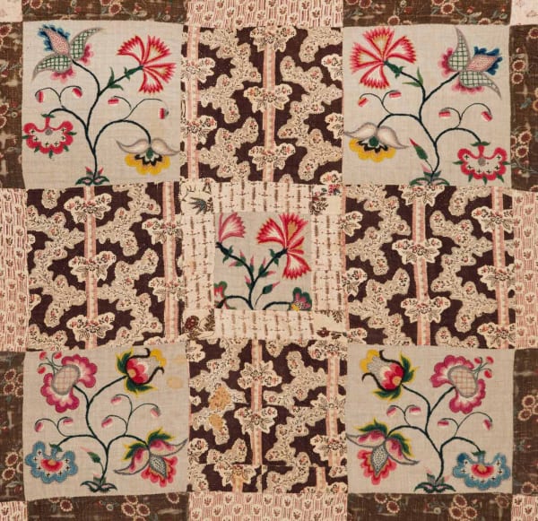 American (probably Connecticut), Quilt of crewelwork, cotton, and wool, ca. 1775–1800