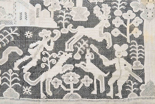 Russian (Novgorod), Drawnwork linen valance, late 18th century