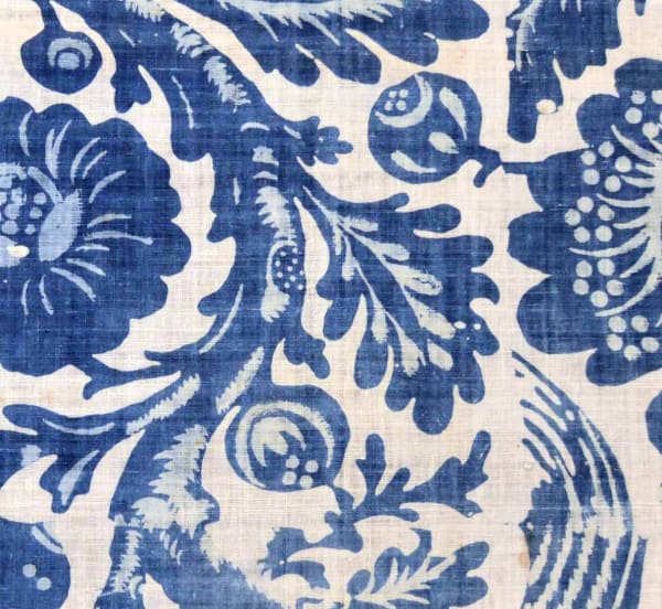 American or British, Indigo resist-dyed linen, late 18th century