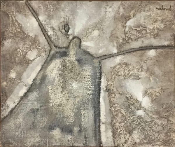 Robert Malaval, Apparition grise et blanchâtre huile et techniques, 1960