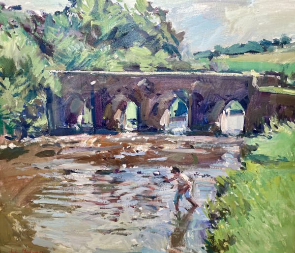 Luke Martineau , Skimming stones at Landacre bridge