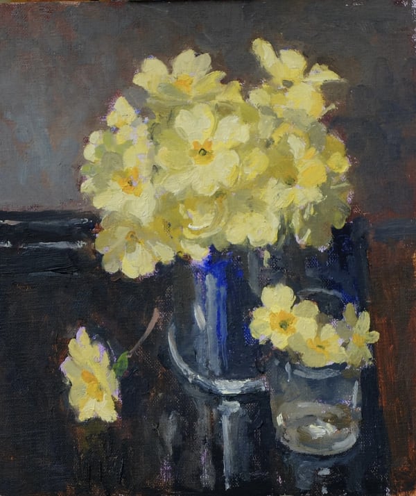 Pamela Kay, Silver Jug of Primroses