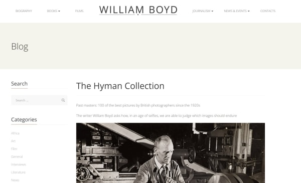 New Essay by WIlliam Boyd about British Photography in the Hyman Collection for the Financial Times