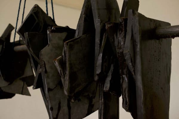 Laurence Petrone, NOUS (Autrefois Toi) / 2022 (graduation, Royal Academy of Fine Arts, Antwerp) stone copper, lead, rope, steel, wood, cast iron, water, sunlight photo: Flor Maesen