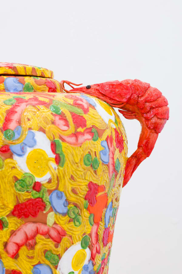 Tramaine de Senna "Stilleven met Long Life Noodle and Prawns", 2023 Detail