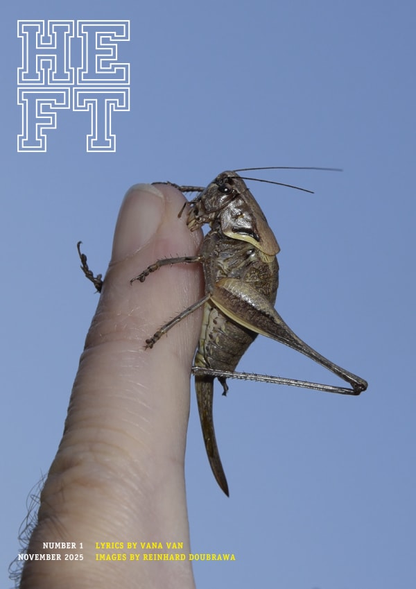 HEFT Number 1, November 2025 Format: A4 Pages: 52 Content: 23 Lyrics and 24 images