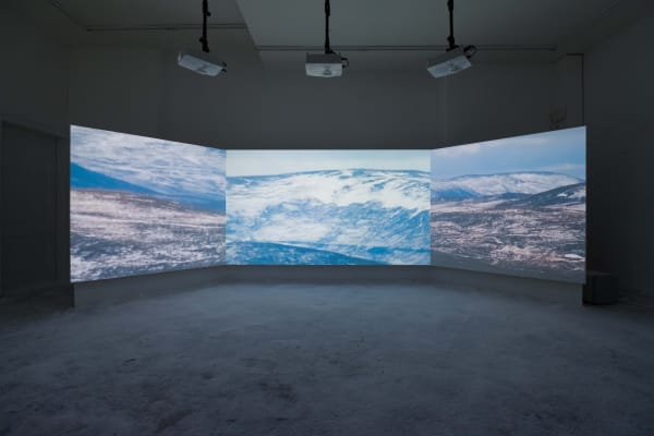Lydia Hannah Debeer Melting Mountains, 2023 Video triptych