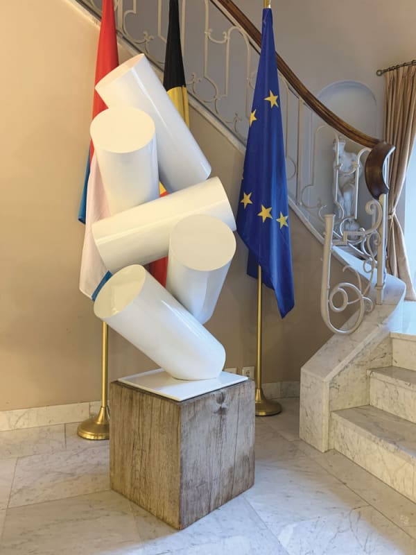 Unstable Flows 120x60 cm PIece unique Peinture blanche brillante Acier 3mm