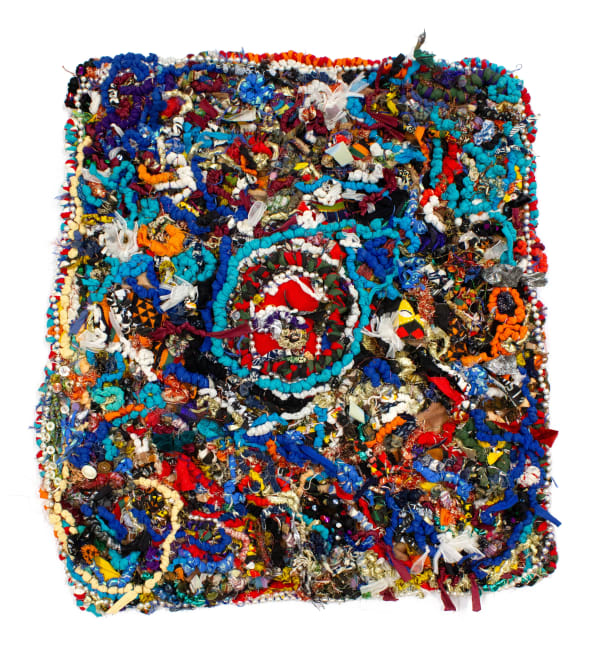 Knot Series, 1997 Fabric, thread, beads 30.5 x 27 in. (77.5 x 68.6 cm)