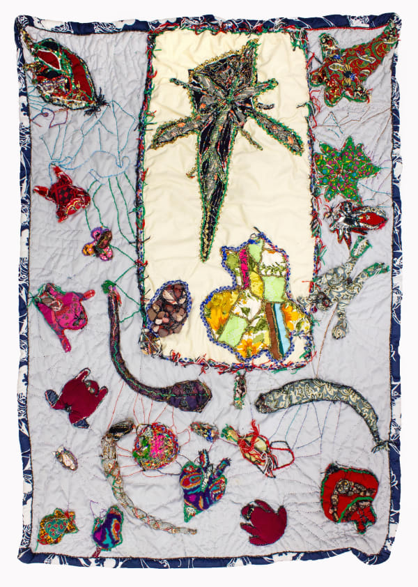 Voyage to the Bottom of the Sea, 1992 Fabric, rocks, beads, buttons, shells, sequins, ribbon, corduroy, metal, netting, thread, repurposed objects 69 x 51 in. (175.3 x 129.5 cm)