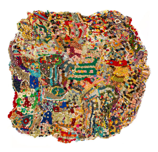 Flower Garden, 1979-1997 Fabric, beads, buttons, thread 78 x 80 in. (198.1 x 203.2 cm)