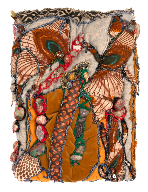 Title Unknown, 1995 Fabric, thread, rocks, buttons, shell, mixed media 20 x 15 x 3.5 in. (50.8 x 38.1 x 8.9 cm)