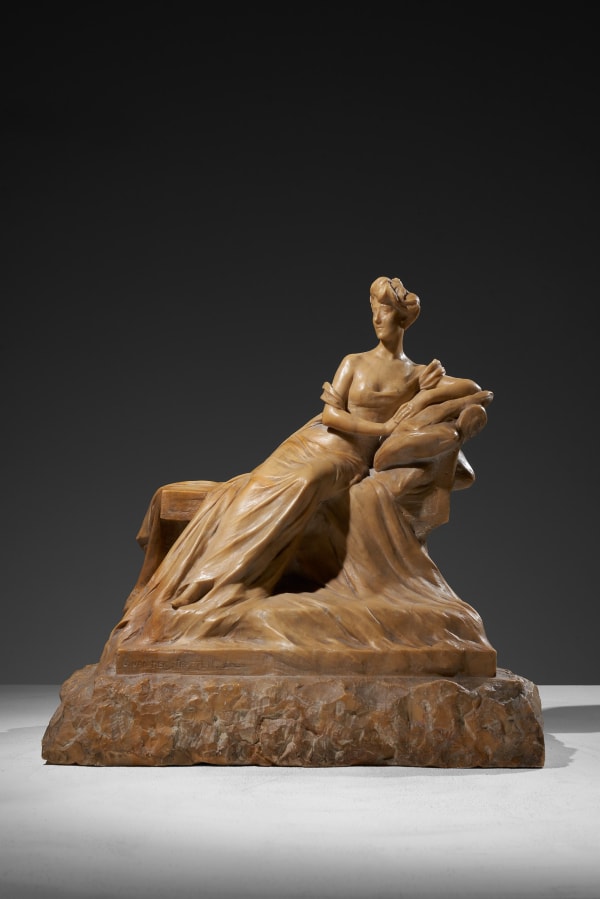 Georges Van der Straeten, Portrait of an elegant woman on a chaise longue