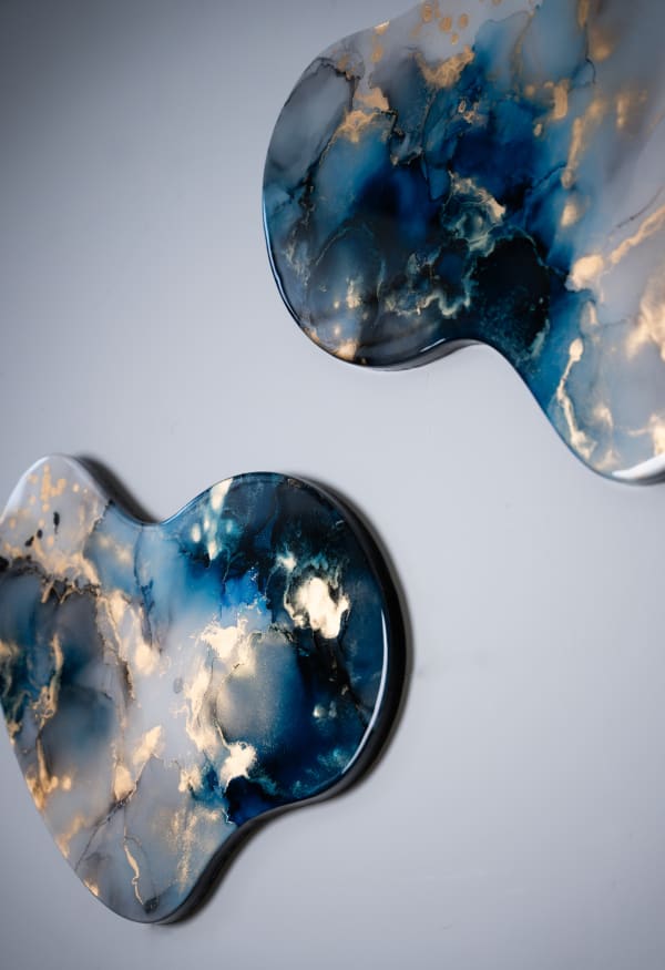 Organic Abstract Paintings With Epoxy Connected Sisters Stephanie Van Der Beek 2