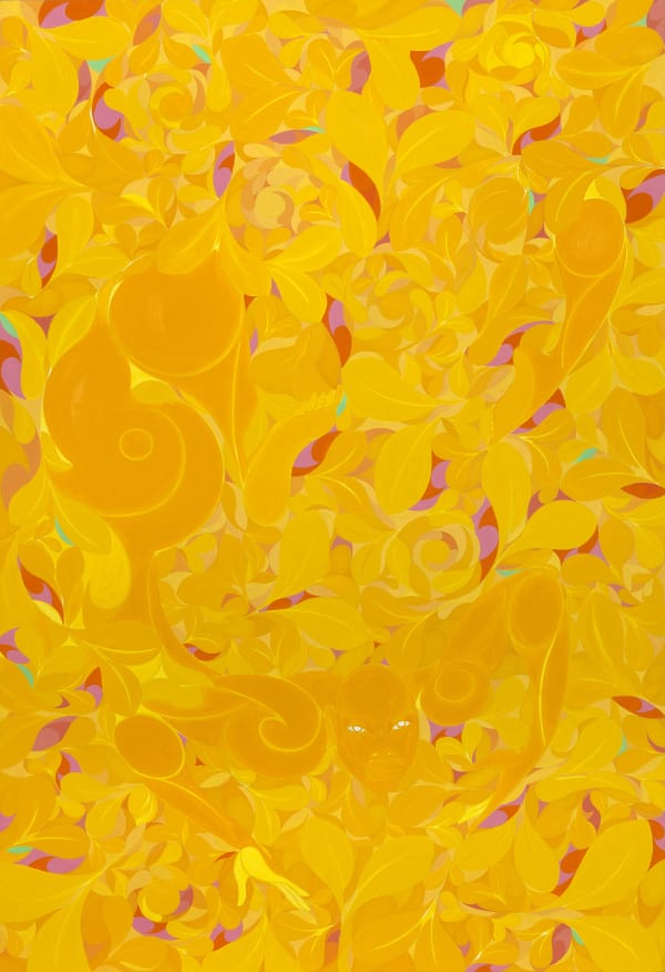 Tunji Adeniyi-Jones Yellow Dive, 2024, Oil on canvas, 193 x 132 cm (76 x 52 in)