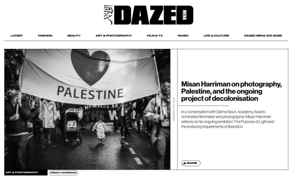 Misan Harriman on photography, Palestine, and the ongoing project of decolonisation