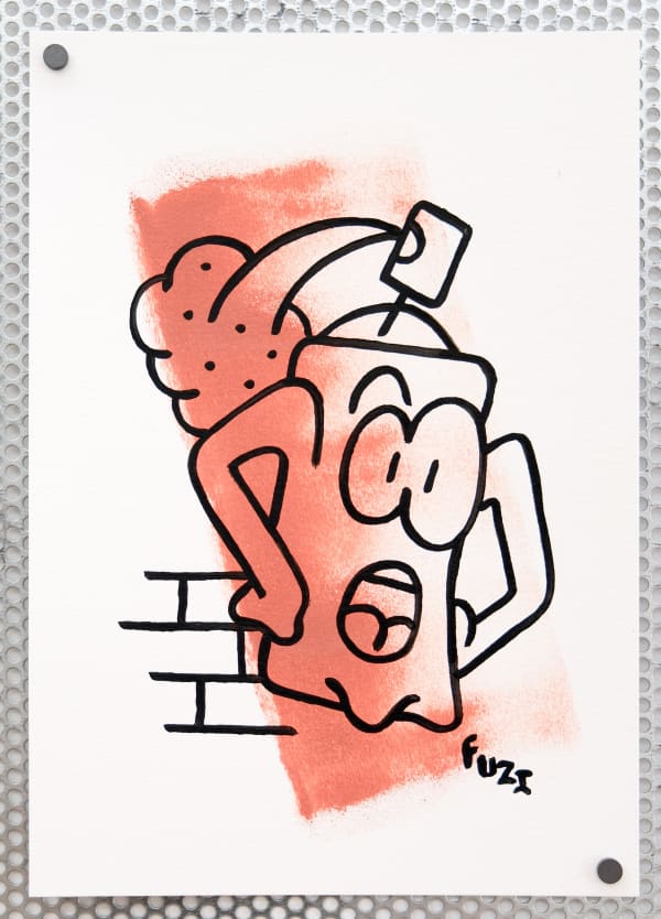 Bomb alert, 2024 29,7 x 21 cm technique mixte sur papier Canson 300gmixed media on Canson 300 gsm paper 900 €