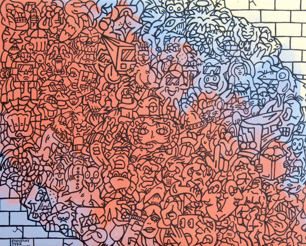 Terrirojo, 2024 80 x 100 cm technique mixte sur toile mixed media on canvas