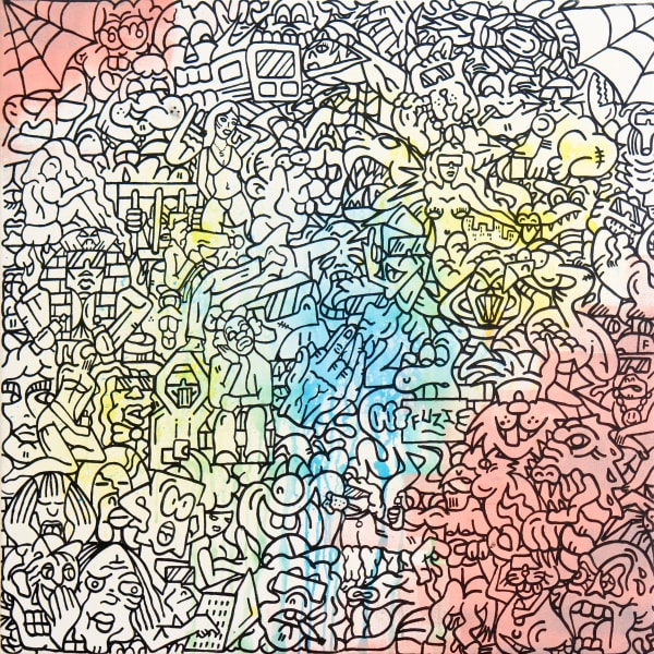 Fantasia, 2024 100 x 100 cm technique mixte sur toile mixed media on canvas