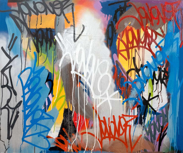 HOLD UPS 100 x 120 cm, 2023 acrylique, spray et encre sur aluminium acrylic, spray paint and ink on aluminium