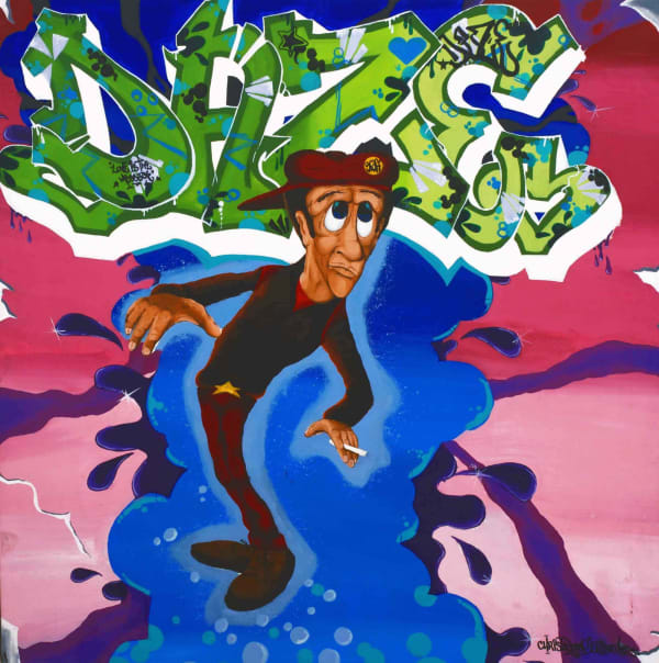 DAZE / Electric Boogie 1982 acrylique sur toile - acrylic on canvas 140 x 140 cm