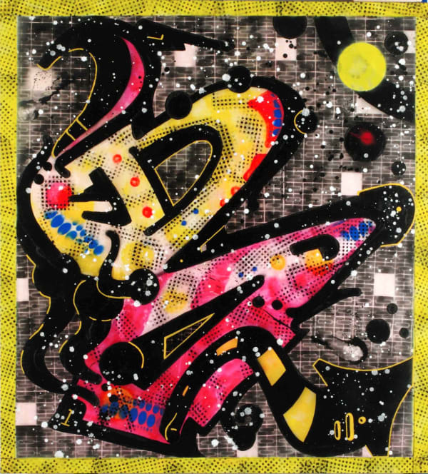 RAMMELLZEE / Wild Style Letter B 1990 technique mixte sur toile - mixed media on canvas 195 x 175 cm
