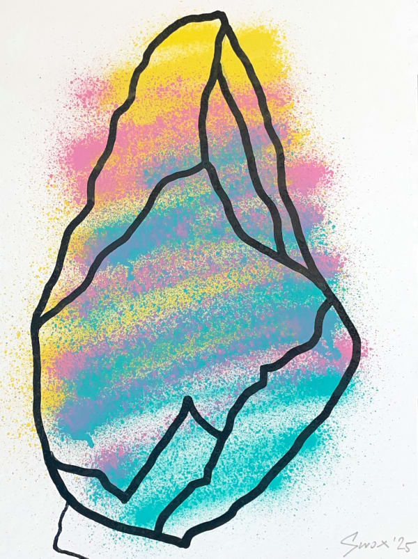 "BALLAST 2/3" 40 x 30 cm, 2025 acrylique et spray sur papier Hahnemühle 425 g/m2 acrylic and spray paint on Hahnemühle 425 g/m2 paper 800 €