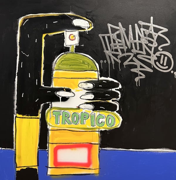 Jc Earl & Remio "Tropico" 120 x 120 cm, 2025 spray et acrylique sur toile - spray paint and acrylic on canvas 3400 €