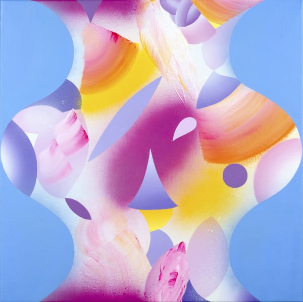 Pot sucré III 2024 - 80 x 80 cm acrylique et aérosol sur toile de lin acrylic and spray paint on linen 3 800 €