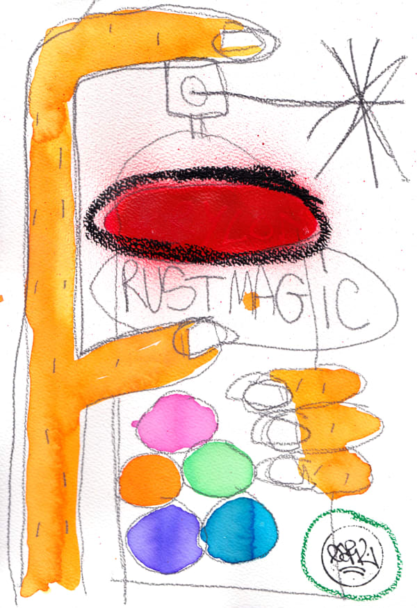 "Forever young" II technique mixte sur papier 400 g 2024 - 29.7 x 21 cm signé et daté au verso au tampon encreur 290 €