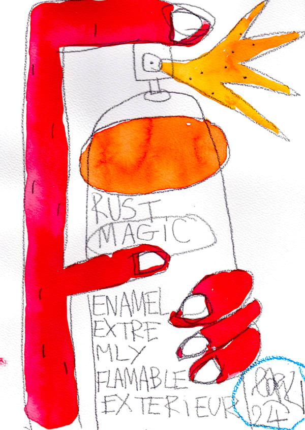 "Forever young" V technique mixte sur papier 400 g 2024 - 29.7 x 21 cm signé et daté au verso au tampon encreur 290 €