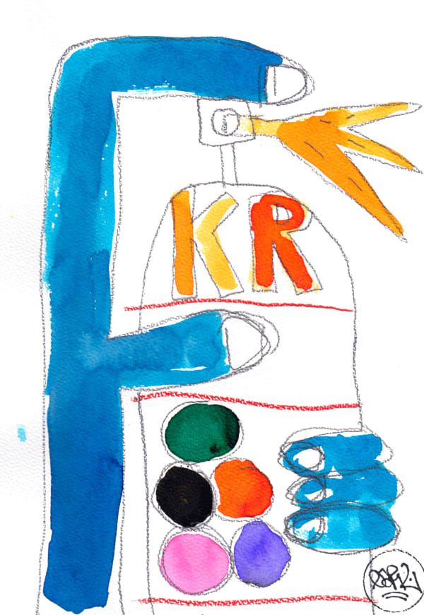 "Forever young" I technique mixte sur papier 400 g 2024 - 29.7 x 21 cm signé et daté au verso au tampon encreur 290 €