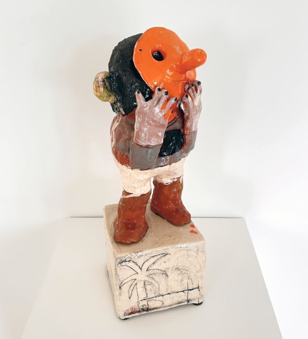 Orange Mask technique : céramique émaillée - glazed ceramic dimensions : 42 x 15 x 15 cm année / year : 2020 céramique unique signée et datée unique unique ceramic signed and dated 2000 €