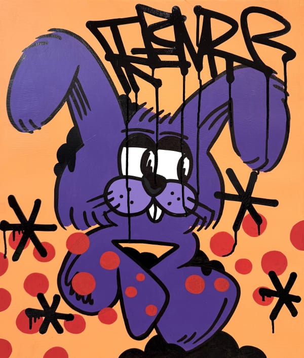 Remio - 'Purple rabit' - œuvre sur toile - 2025
